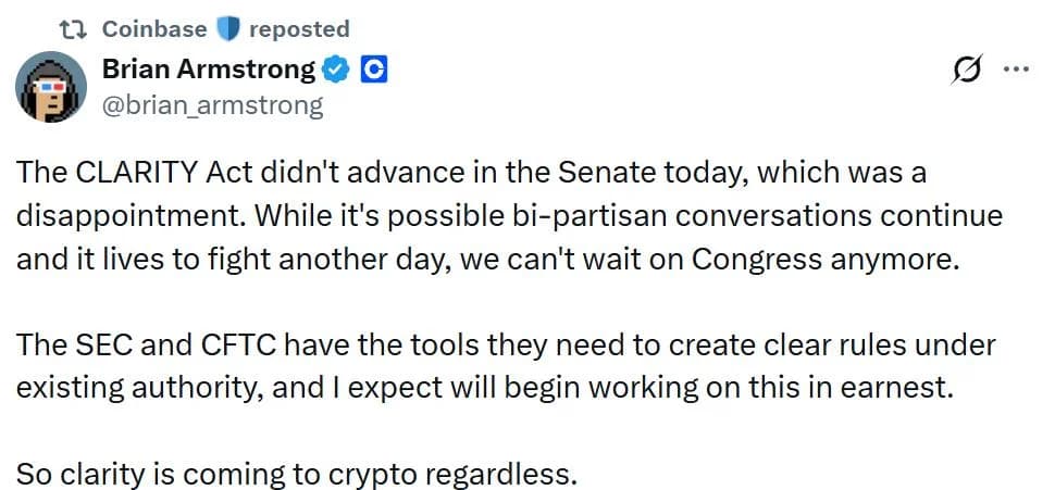 Crypto industry turns to US regulators after CLARITY setback