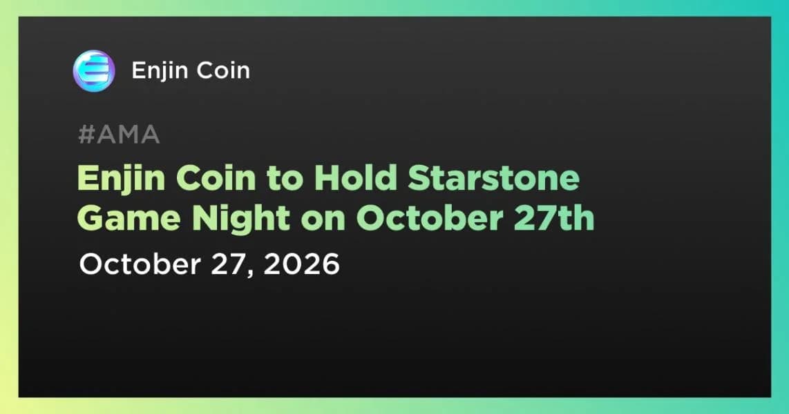 Enjin Coin to Hold Starstone Game Night on October 27th