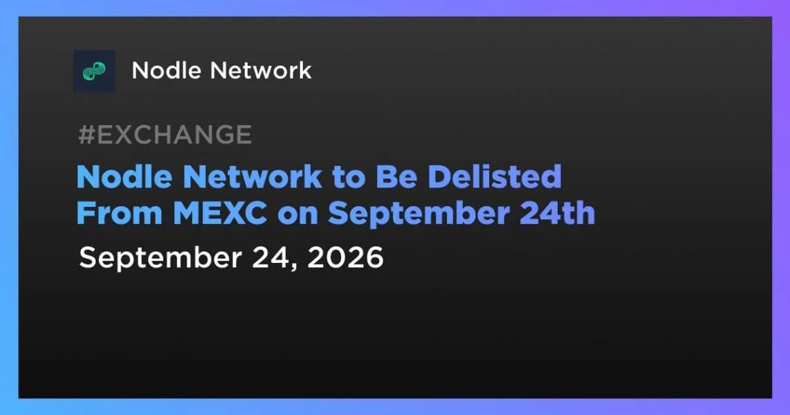 Nodle Network to Be Delisted From MEXC on September 24th