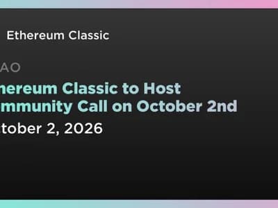 Ethereum Classic to Host Community Call on October 2nd