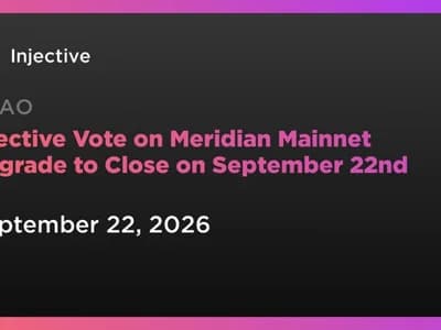 Injective Vote on Meridian Mainnet Upgrade to Close on September 22nd