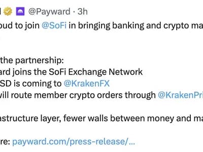 Kraken parent Payward partners with SoFi on stablecoin, 24/7 settlement