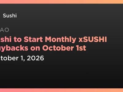 Sushi to Start Monthly xSUSHI Buybacks on October 1st