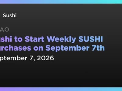 Sushi to Start Weekly SUSHI Purchases on September 7th