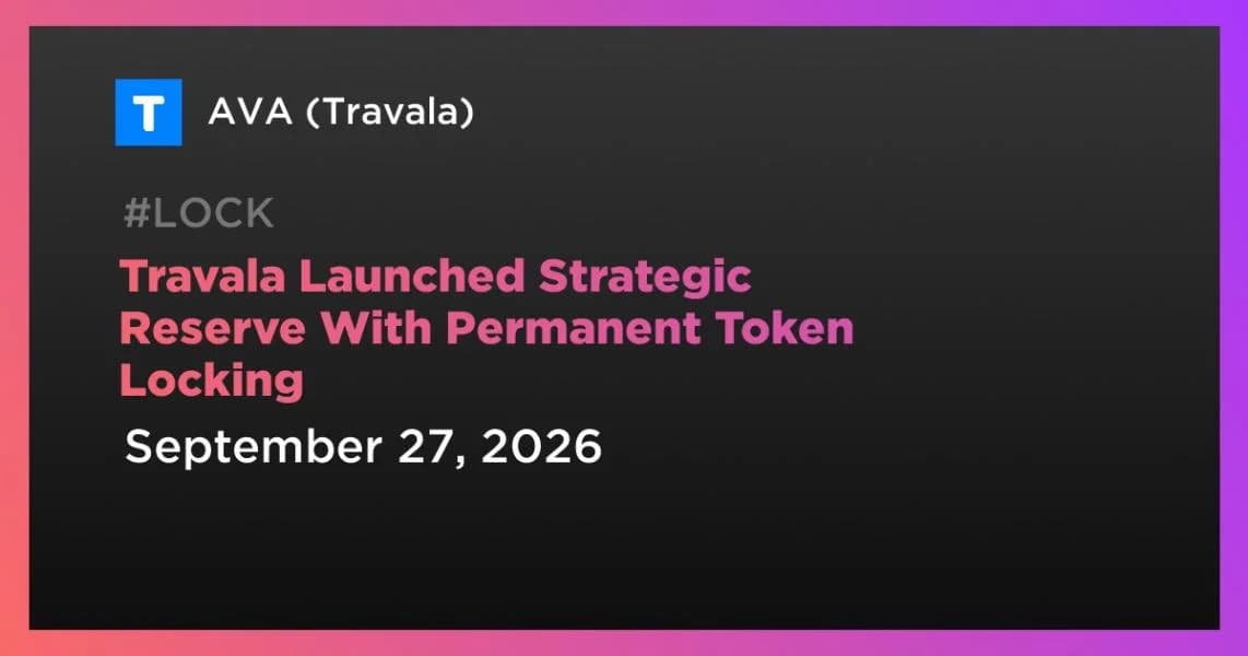 Travala Launched Strategic Reserve With Permanent Token Locking