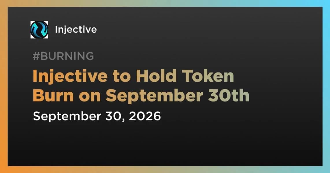 Injective to Hold Token Burn on September 30th