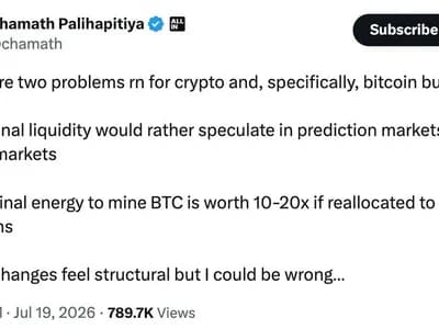 Chamath Palihapitiya Says Bitcoin Faces Two ‘Structural’ Headwinds – But Two Of Crypto's Biggest CEOs Call The Threat Overblown