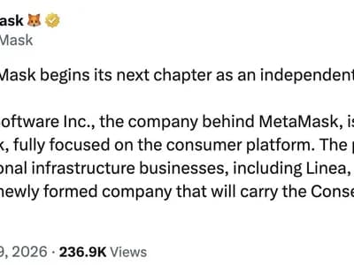 Consensys to split into MetaMask and institutional blockchain company