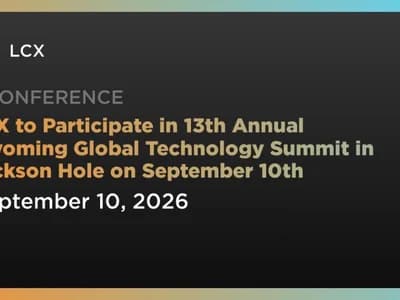 LCX to Participate in 13th Annual Wyoming Global Technology Summit in Jackson Hole on September 10th