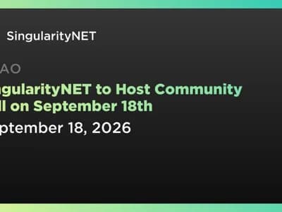 SingularityNET to Host Community Call on September 18th