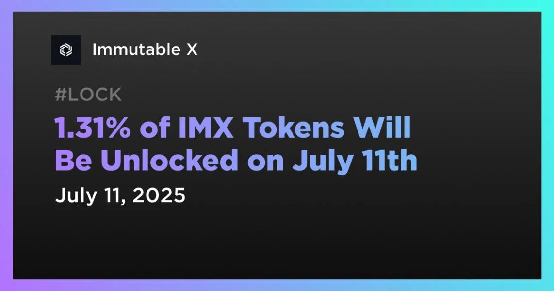 1.31% of IMX Tokens Will Be Unlocked on July 11th