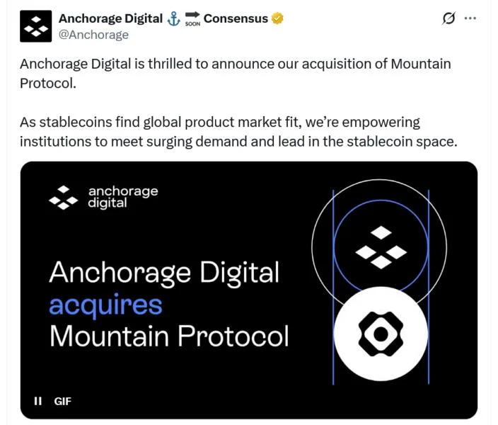 Anchorage Digital buys Mountain Protocol, USDM stablecoin winds down