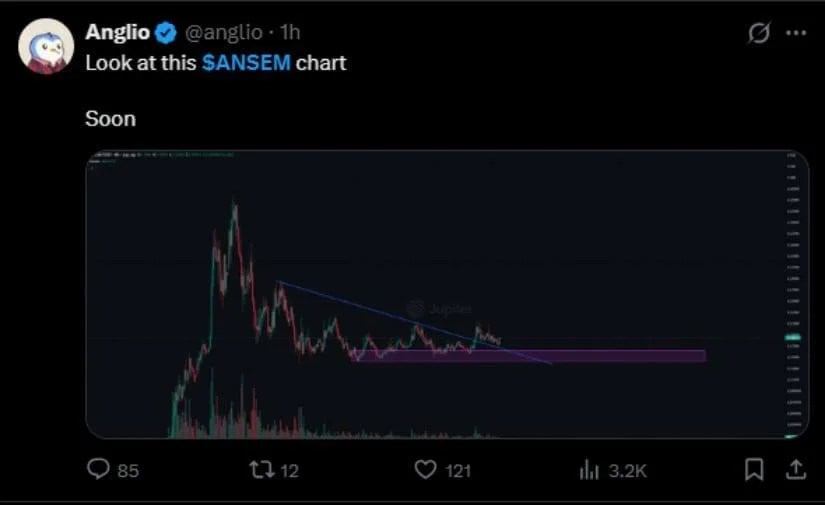 ANSEM Price Compresses Below Trendline With $0.388 Breakout Target in Focus