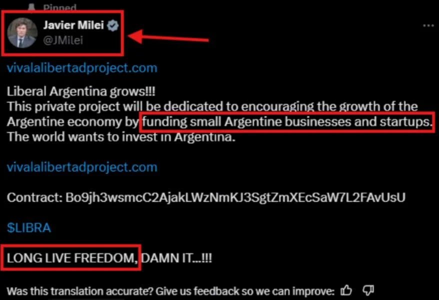 Argentine President Javier Milei denies promoting failed LIBRA memecoin