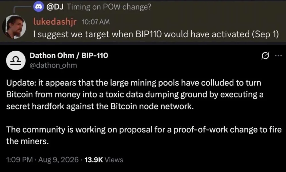 Bitcoin Killed the BIP-110 Fork: Breakaway Coin by September 1?