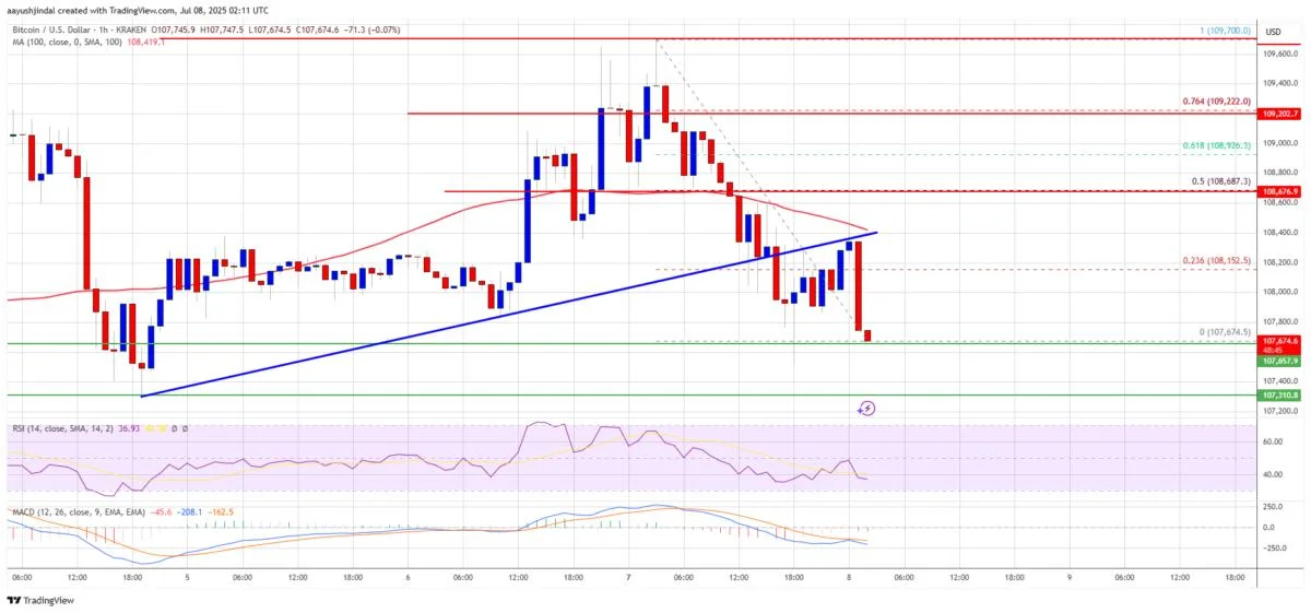 Bitcoin Price Stalls Below $110K — Another Rejection for Bulls