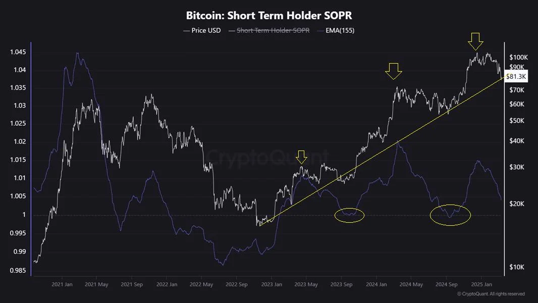 Bitcoin’s SOPR Nears Critical Level—Is a Deeper Correction Ahead?