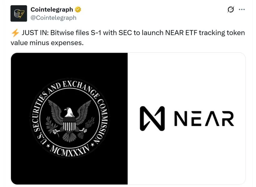 Bitwise throws spot NEAR ETF in race for SEC approval