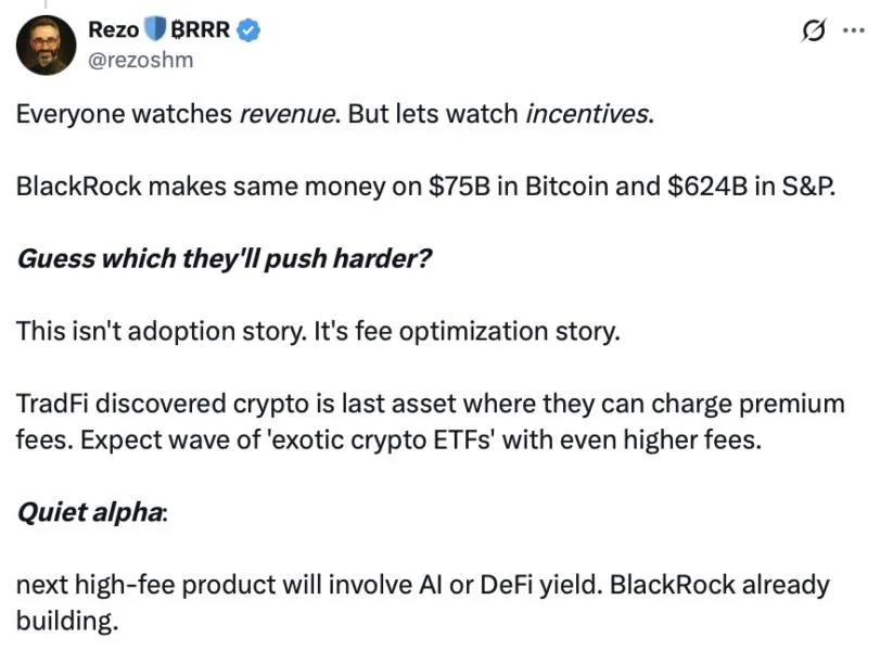 BlackRock Bitcoin ETF earns more than its flagship S&P 500 fund