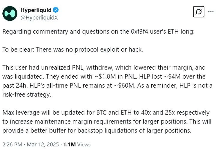 Bybit CEO on ‘brutal’ $4M Hyperliquid loss: Lower leverage as positions grow