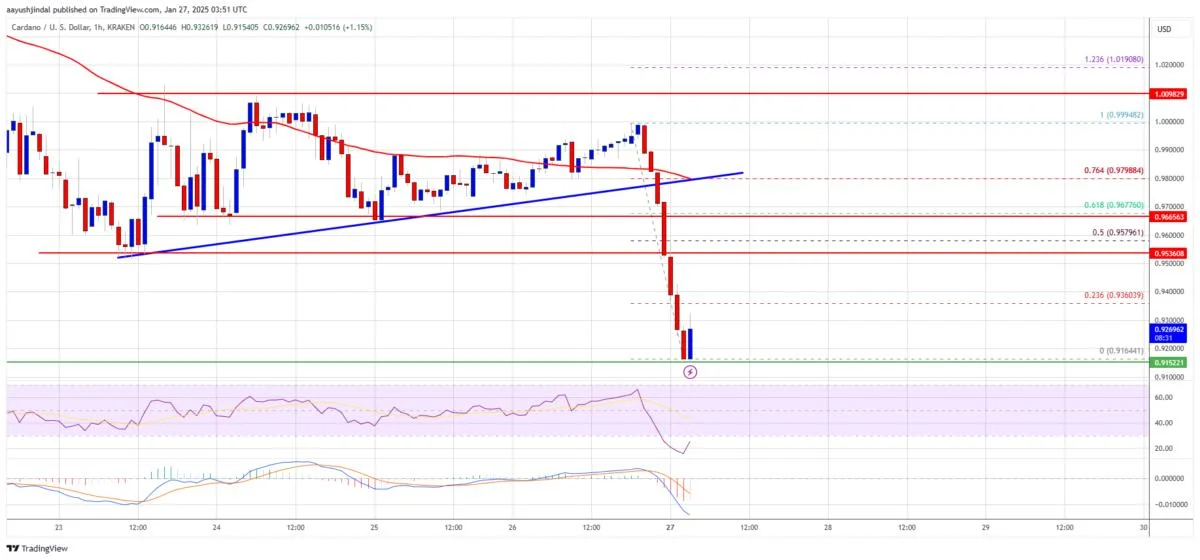 Cardano (ADA) In The Red: Struggles Persist Under $1.00