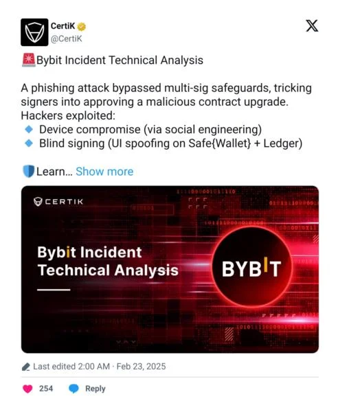 CertiK exec explains how to keep crypto safe after $1.4B Bybit hack