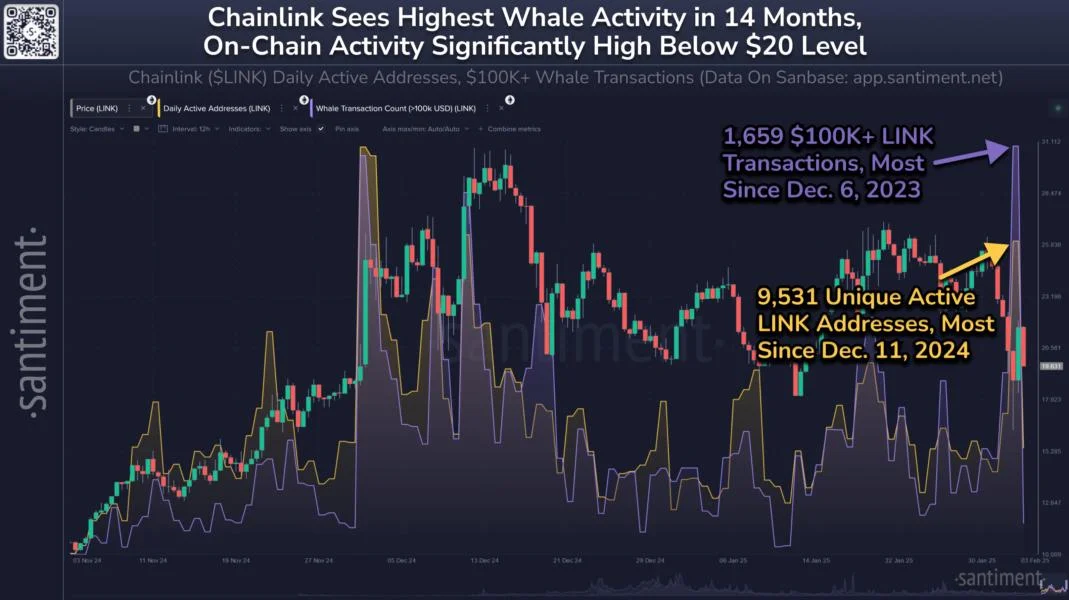 Chainlink Witnesses Highest Whale Activity Since 2023, Price Reversal Coming?