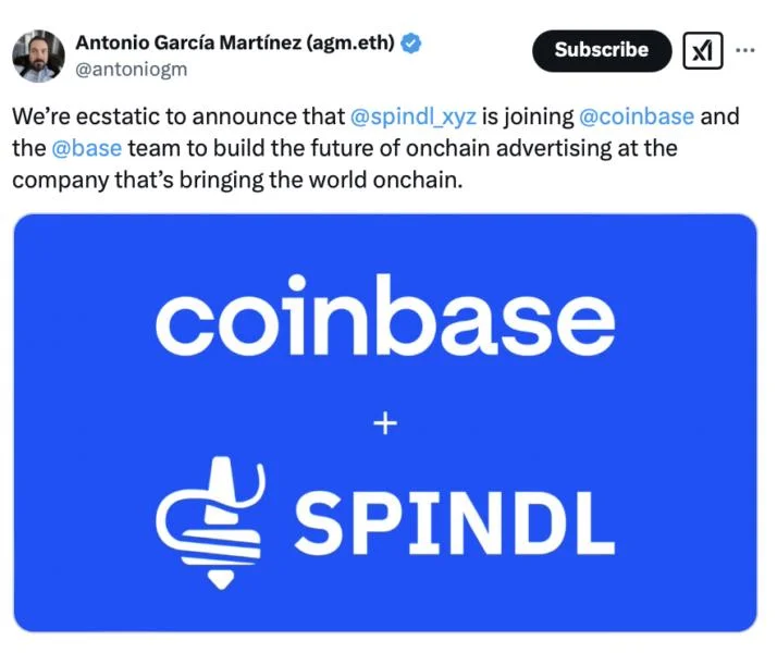 Coinbase acquires ads platform Spindl to tackle ‘onchain discovery problem’