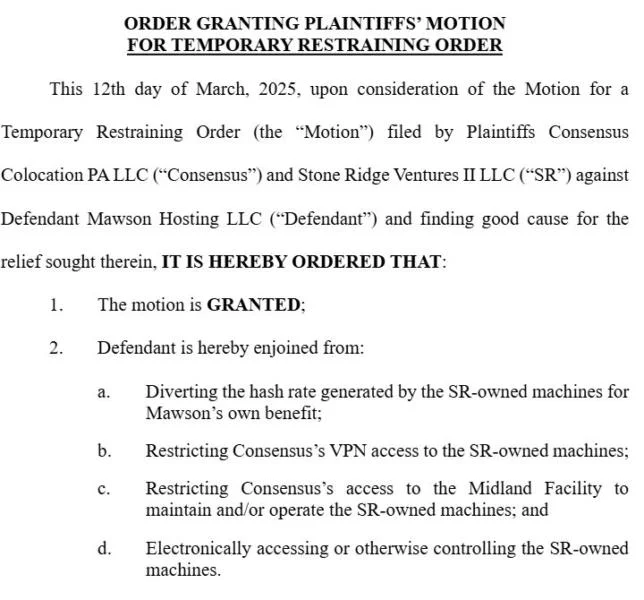 Court says Bitcoin mining host can’t block tenant access to its rigs