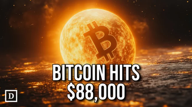 Crypto Market Cap Crosses $3 Trillion as Bitcoin Surges 9% to $88,000