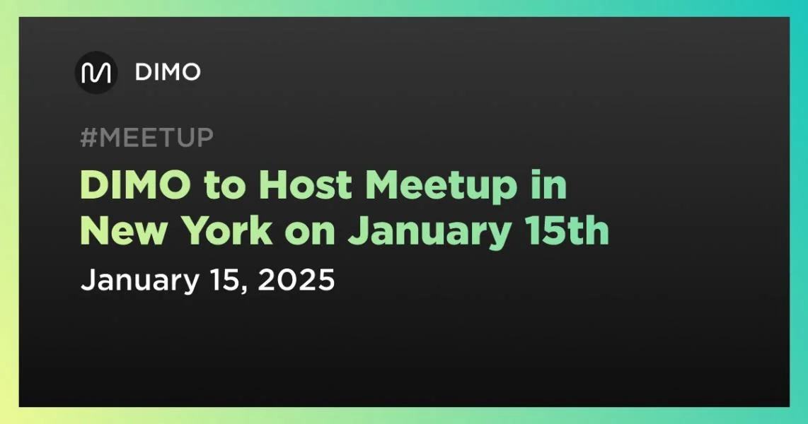 DIMO to Host Meetup in New York on January 15th