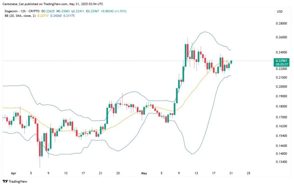 Dogecoin Bollinger Squeeze Signals ‘Huge Move’ Ahead, Analyst Warns