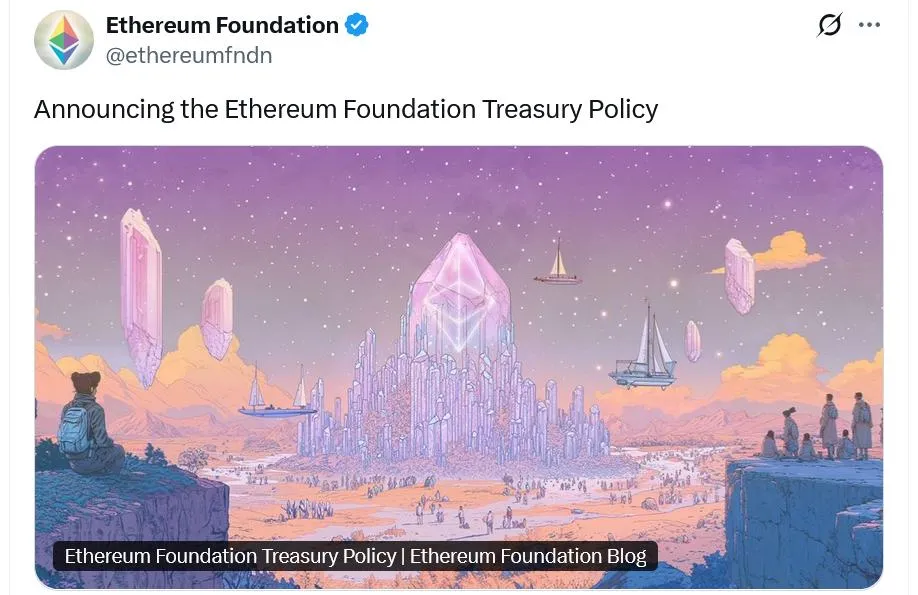 Ethereum Foundation says next 18 months ‘pivotal’ amid new treasury policy