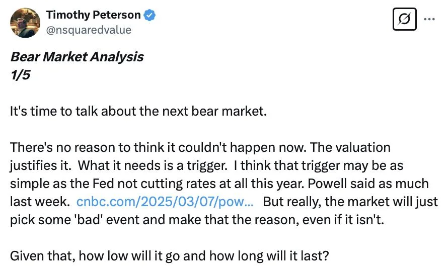  Fed not cutting rates 'at all' in 2025 may trigger a bear market — Analyst 