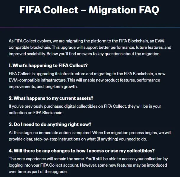 FIFA shifts NFT platform to new Ethereum-compatible blockchain