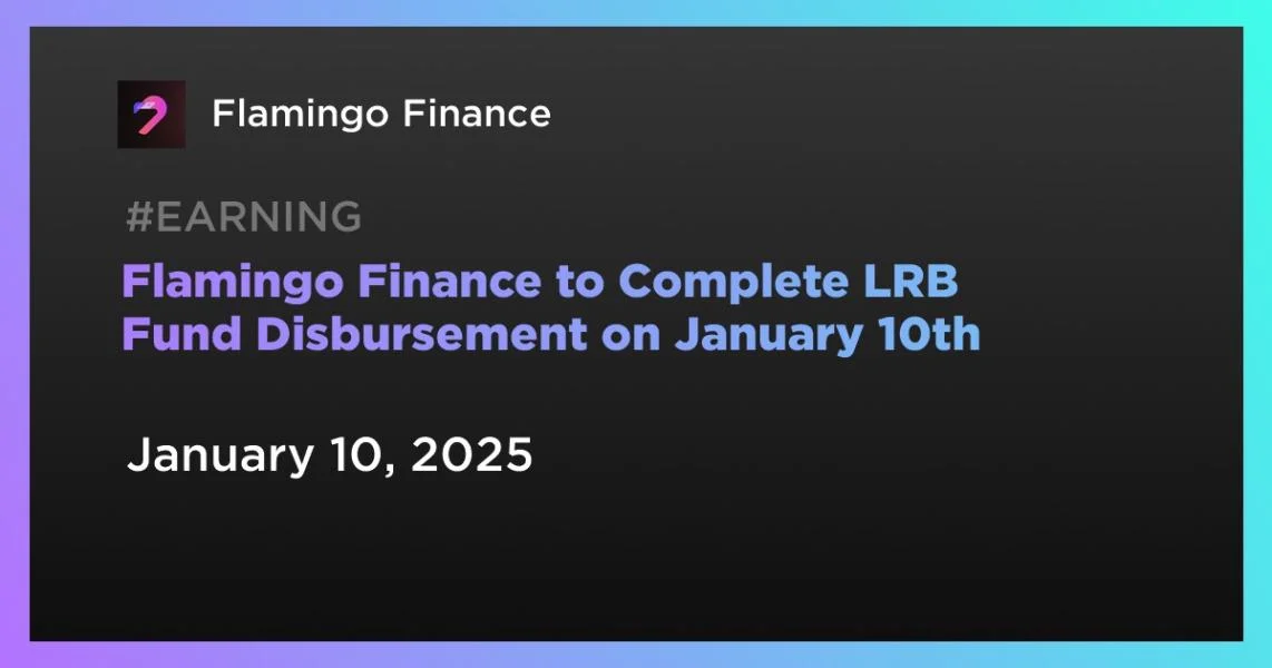 Flamingo Finance to Complete LRB Fund Disbursement on January 10th