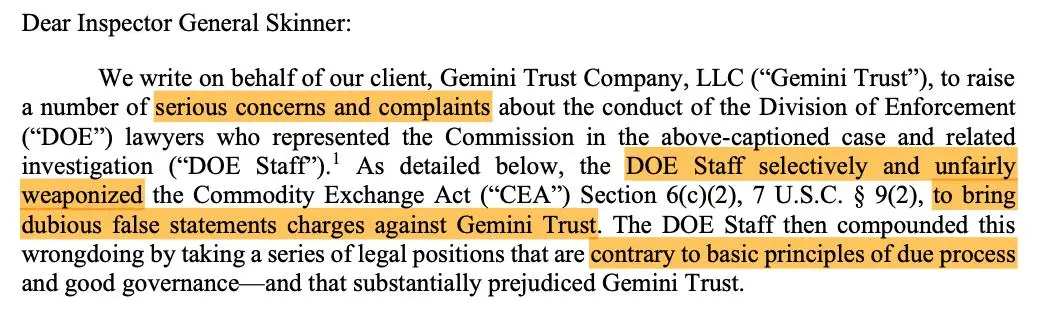 Gemini accuses CFTC enforcers of ‘trophy-hunting lawfare’ in 2022