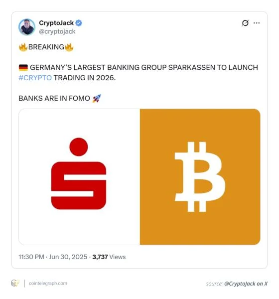 Germany’s top banks managing $4.5 trillion+ in assets are going crypto—Here’s what to watch