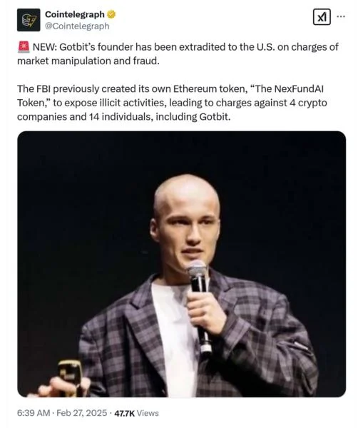 Gotbit founder extradited to US to face market manipulation, fraud charges