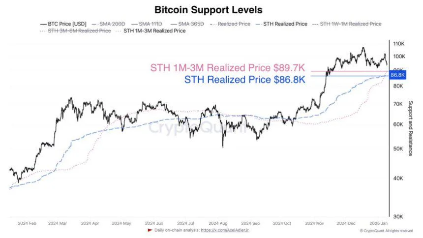 Key Metrics Reveal Bitcoin STH Support Levels Around $89K–$86K – Is BTC At Risk?