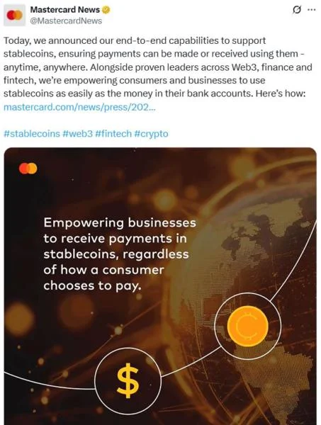 Mastercard links with Circle, Paxos for merchant stablecoin payments