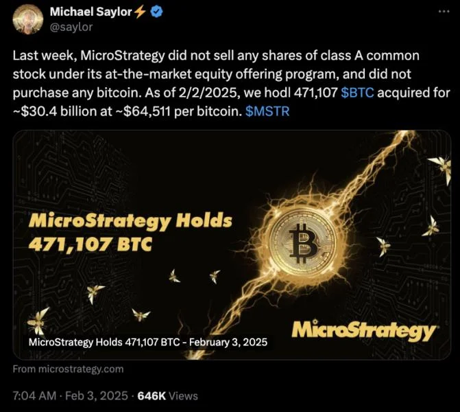 MicroStrategy halted Bitcoin purchases, says it will hodl $30B BTC