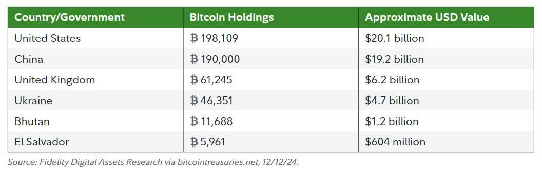 Nation-state Bitcoin adoption to drive crypto growth in 2025: Fidelity