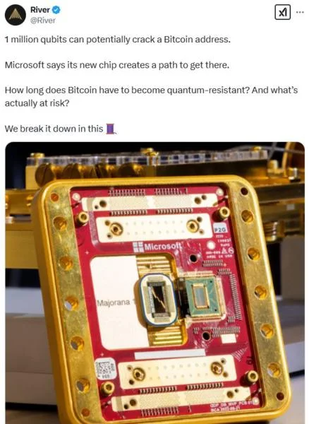 New Microsoft chip shortens timeline to make Bitcoin quantum-resistant: River