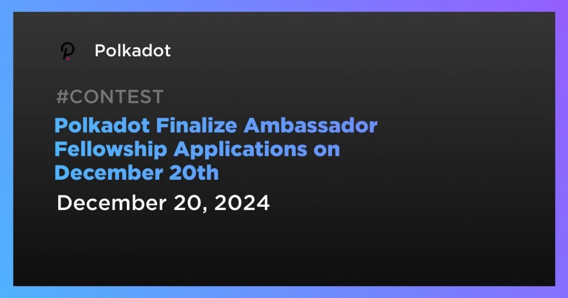 Polkadot Finalize Ambassador Fellowship Applications on December 20th