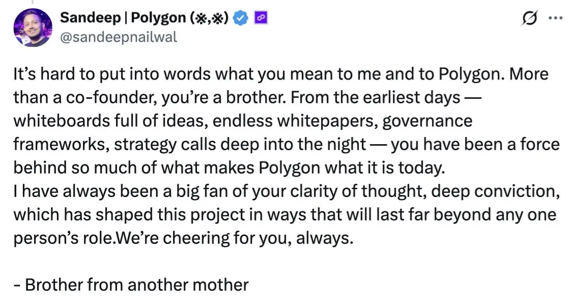 Polygon co-founder steps down, will be 'cheering from the sidelines'