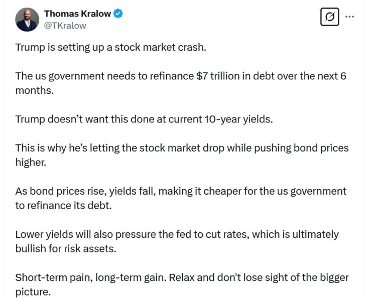 Pomp: Trump deliberately crashed markets to get interest rates down