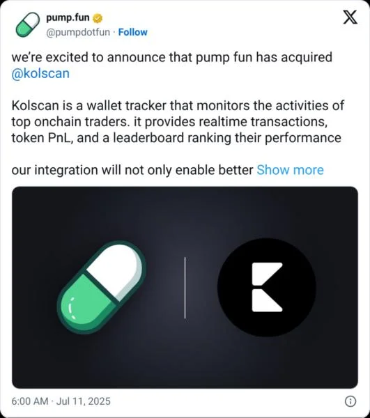 Pump.fun buys Kolscan in first acquisition, eyes gamified trading