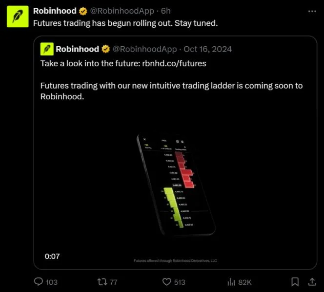 Robinhood hints at Bitcoin futures launch
