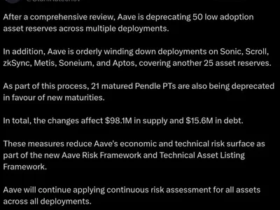 Aave weighs closing 6 V3 blockchain markets, offboarding 50 low-use reserves